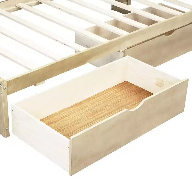 Lit de repos jumeau Whisen avec deux tiroirs de rangement, des armoires de rangement et des ports USB