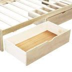 Lit de repos jumeau Whisen avec deux tiroirs de rangement, des armoires de rangement et des ports USB