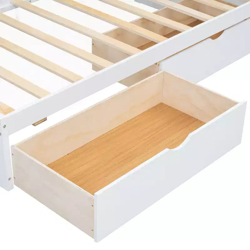 Lit de repos jumeau Whisen avec deux tiroirs de rangement, des armoires de rangement et des ports USB