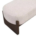 Christopher Knight Home Elmo 64 Pouf Moderne en Bois d'Hévéa Rembourré de Fil Bouclé, Beige