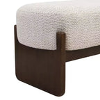 Christopher Knight Home Elmo 64 Pouf Moderne en Bois d'Hévéa Rembourré de Fil Bouclé, Beige