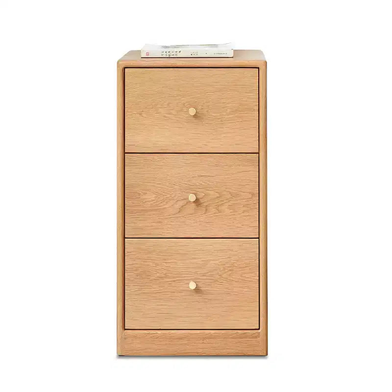 Modern Dresser For Bedroom, 3 Chest Of Drawer Nightstand, Large Capacity Oak Wood Cabinet, Slim Kids Dresser For Home Closets Living Room Bedroom