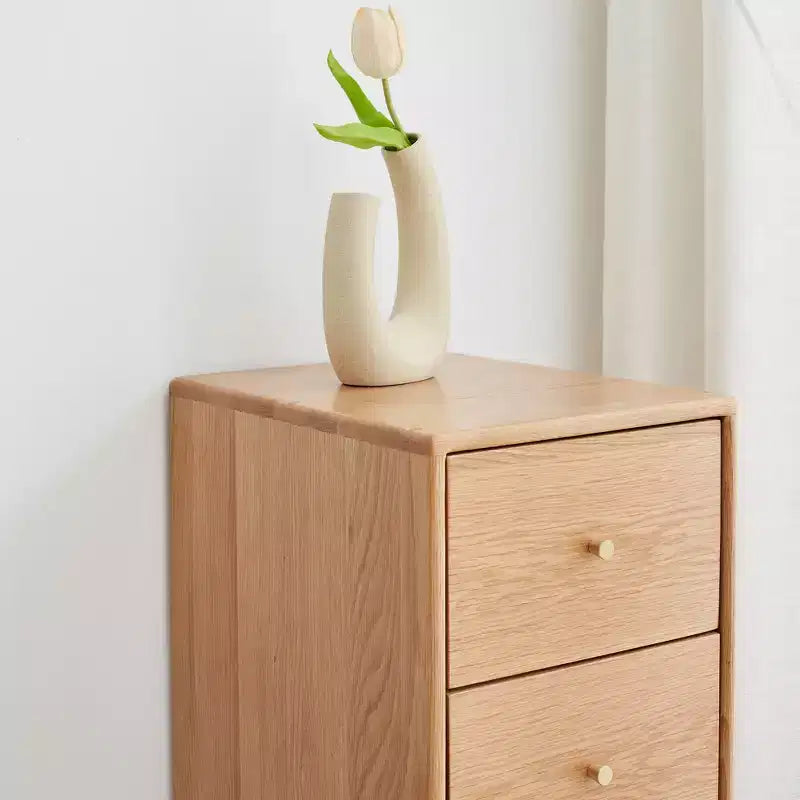 Commode Moderne Pour Chambre, Table de Chevet à 3 Tiroirs, Grand Meuble en Bois de Chêne, Commode Fine pour Enfants pour Armoires de Maison, Salon, Chambre à Coucher