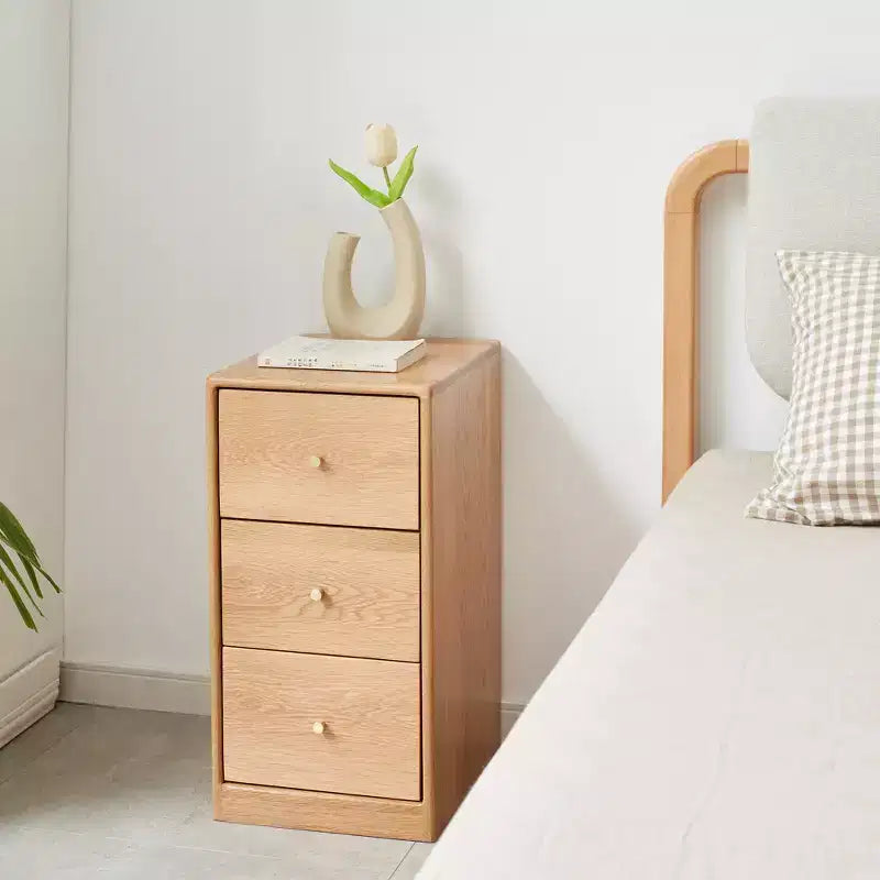 Commode Moderne Pour Chambre, Table de Chevet à 3 Tiroirs, Grand Meuble en Bois de Chêne, Commode Fine pour Enfants pour Armoires de Maison, Salon, Chambre à Coucher