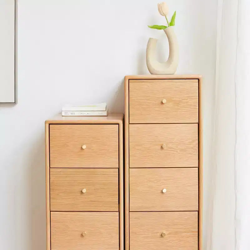 Commode Moderne Pour Chambre, Table de Chevet à 3 Tiroirs, Grand Meuble en Bois de Chêne, Commode Fine pour Enfants pour Armoires de Maison, Salon, Chambre à Coucher