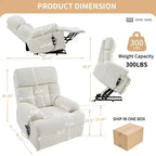 Fauteuil inclinable électrique surdimensionné, Fauteuil inclinable réglable pour personnes âgées, Fauteuil inclinable avec télécommande et poche latérale - ModernLuxe