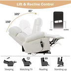 Fauteuil inclinable électrique surdimensionné, Fauteuil inclinable réglable pour personnes âgées, Fauteuil inclinable avec télécommande et poche latérale - ModernLuxe
