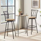 Tabourets de bar VECELO réglables en hauteur (lot de 2), tabourets de comptoir pivotants 24/29 po avec siège rembourré, chaises de bistrot/pub en acier