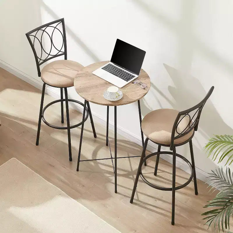 Tabourets de bar VECELO réglables en hauteur (lot de 2), tabourets de comptoir pivotants 24/29 po avec siège rembourré, chaises de bistrot/pub en acier