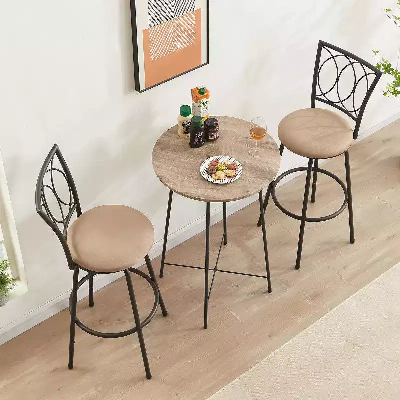 Tabourets de bar VECELO réglables en hauteur (lot de 2), tabourets de comptoir pivotants 24/29 po avec siège rembourré, chaises de bistrot/pub en acier