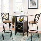Tabourets de bar VECELO réglables en hauteur (lot de 2), tabourets de comptoir pivotants 24/29 po avec siège rembourré, chaises de bistrot/pub en acier