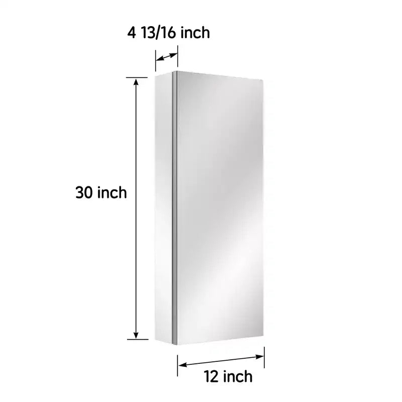 HBEZON Armoire de toilette avec miroirs, armoire de salle de bain encastrée/murale, étagères réglables, charnière à fermeture douce, rectangulaire, aluminium, argent