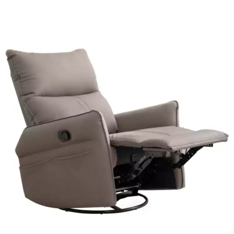 Fauteuil inclinable à bascule en PU, inclinable à bascule rotatif et coulissant à 300 degrés pour bébé, petit fauteuil inclinable à bascule et rotatif moderne pour chambre à coucher