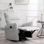 Fauteuil inclinable à bascule en PU, inclinable à bascule rotatif et coulissant à 300 degrés pour bébé, petit fauteuil inclinable à bascule et rotatif moderne pour chambre à coucher
