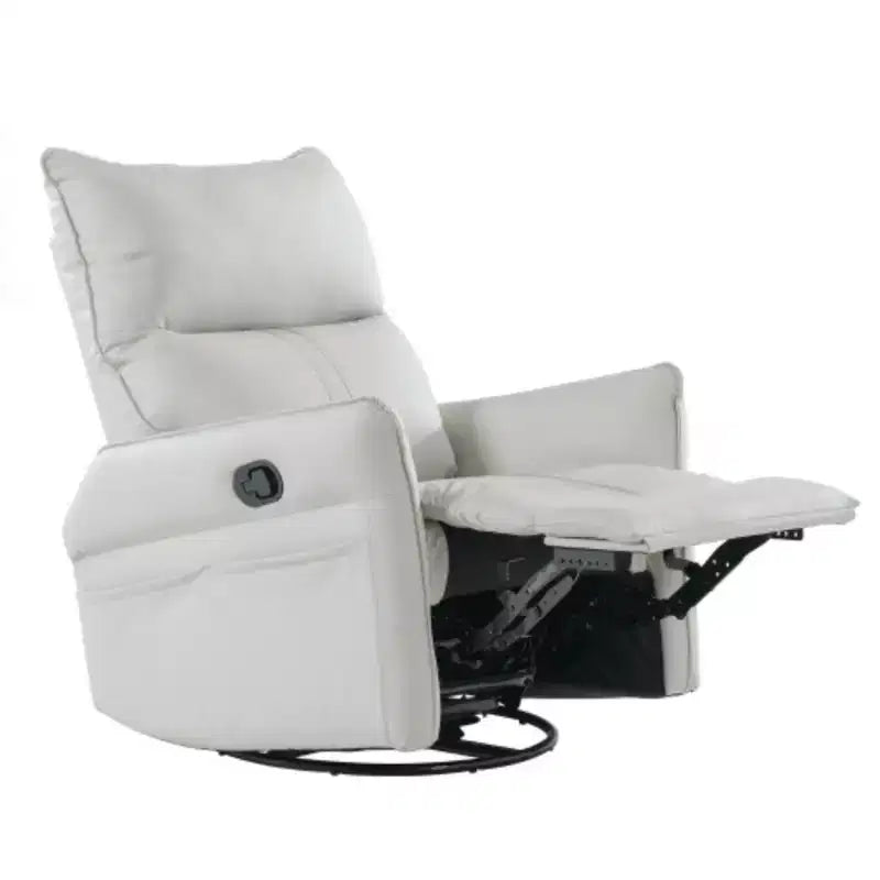 Fauteuil inclinable à bascule en PU, inclinable à bascule rotatif et coulissant à 300 degrés pour bébé, petit fauteuil inclinable à bascule et rotatif moderne pour chambre à coucher