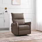 PU Rocking Recliner, 360-degree Rotating & Sliding Baby Rocking Chair, Modern Small Rocking & Rotating Recliner For Bedroom