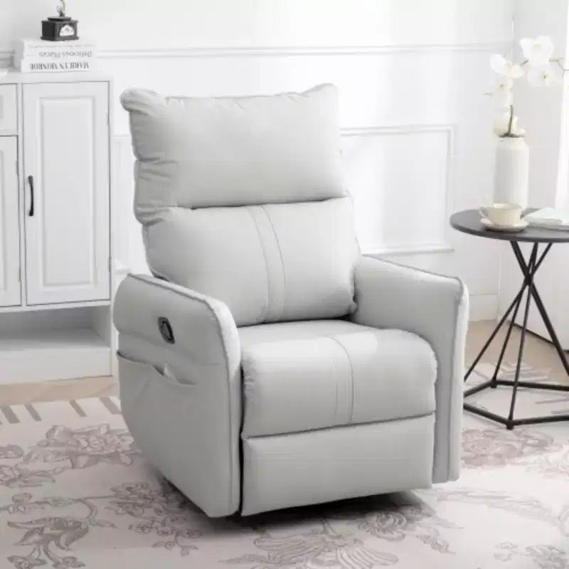Fauteuil inclinable à bascule en PU, inclinable à bascule rotatif et coulissant à 300 degrés pour bébé, petit fauteuil inclinable à bascule et rotatif moderne pour chambre à coucher