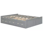 Lit Plateforme Queen Size en Bois, Cadre de Lit avec 6 Tiroirs - ModernLuxe