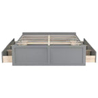Lit Plateforme Queen Size en Bois, Cadre de Lit avec 6 Tiroirs - ModernLuxe