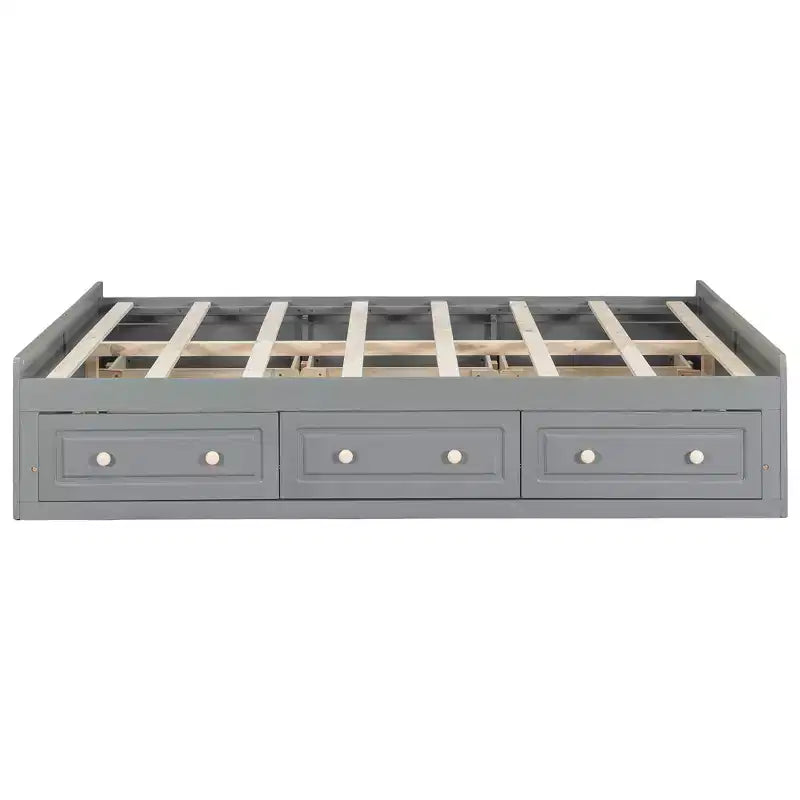 Lit Plateforme Queen Size en Bois, Cadre de Lit avec 6 Tiroirs - ModernLuxe