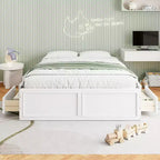 Lit Plateforme Queen Size en Bois, Cadre de Lit avec 6 Tiroirs - ModernLuxe