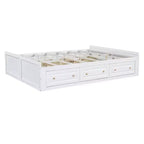 Lit Plateforme Queen Size en Bois, Cadre de Lit avec 6 Tiroirs - ModernLuxe