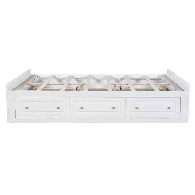 Lit Plateforme Queen Size en Bois, Cadre de Lit avec 6 Tiroirs - ModernLuxe