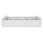 Lit Plateforme Queen Size en Bois, Cadre de Lit avec 6 Tiroirs - ModernLuxe