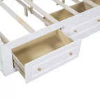 Lit Plateforme Queen Size en Bois, Cadre de Lit avec 6 Tiroirs - ModernLuxe