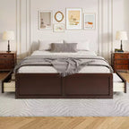Lit Plateforme Queen Size en Bois, Cadre de Lit avec 6 Tiroirs - ModernLuxe