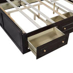 Lit Plateforme Queen Size en Bois, Cadre de Lit avec 6 Tiroirs - ModernLuxe