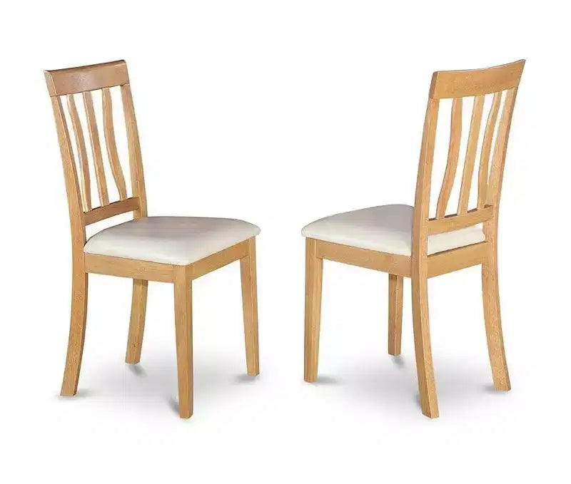 HomeStock Chaises de Salle à Manger Antiques, Assise en Bois, Dossier à Lattes, Lot de 2