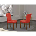HomeStock Abbott Parsons Chaises de salle à manger en similicuir rouge brique (lot de 2)