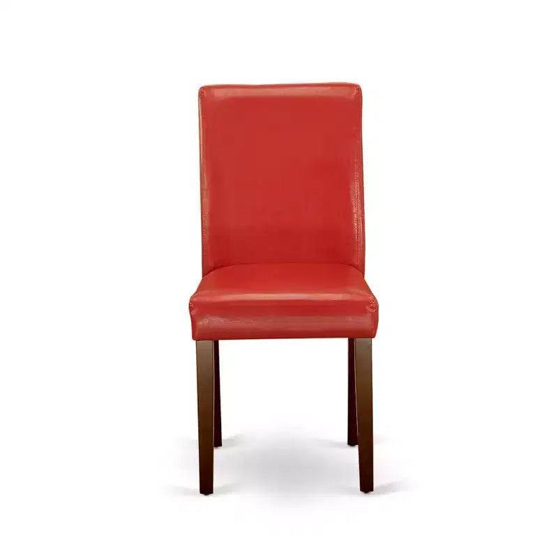 HomeStock Abbott Parsons Chaises de salle à manger en similicuir rouge brique (lot de 2)