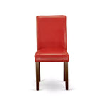 HomeStock Abbott Parsons Chaises de salle à manger en similicuir rouge brique (lot de 2)