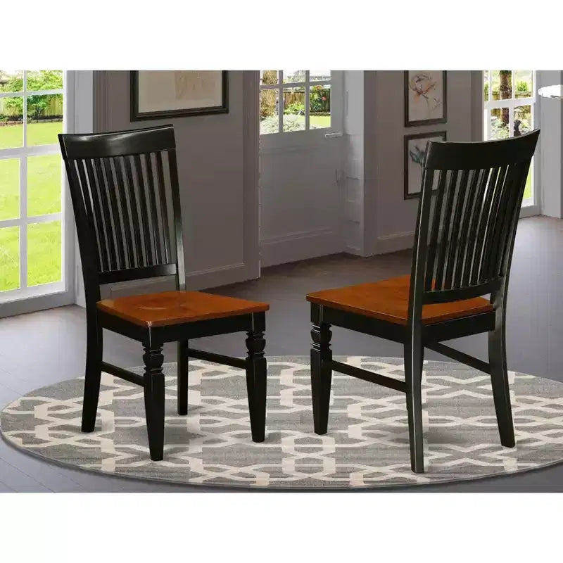 Chaise de salle à manger HomeStock Renaissance Rhapsody en bois avec dossier à lattes