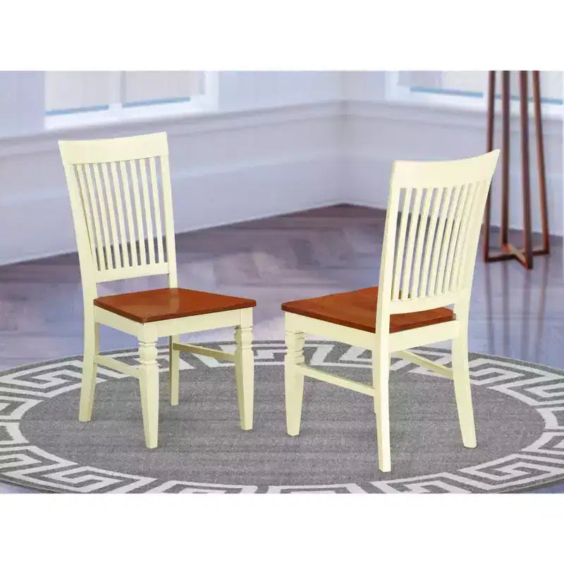 Chaise de salle à manger HomeStock Renaissance Rhapsody en bois avec dossier à lattes