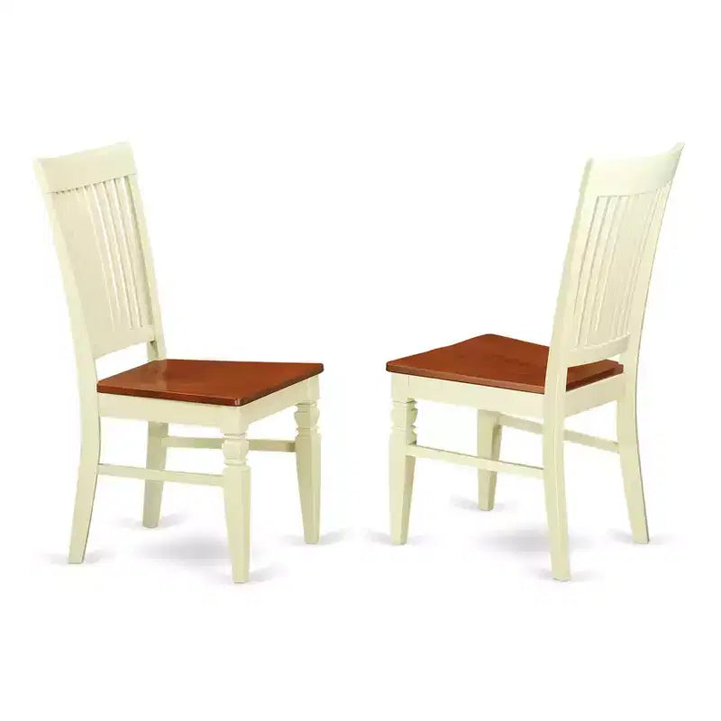 Chaise de salle à manger HomeStock Renaissance Rhapsody en bois avec dossier à lattes
