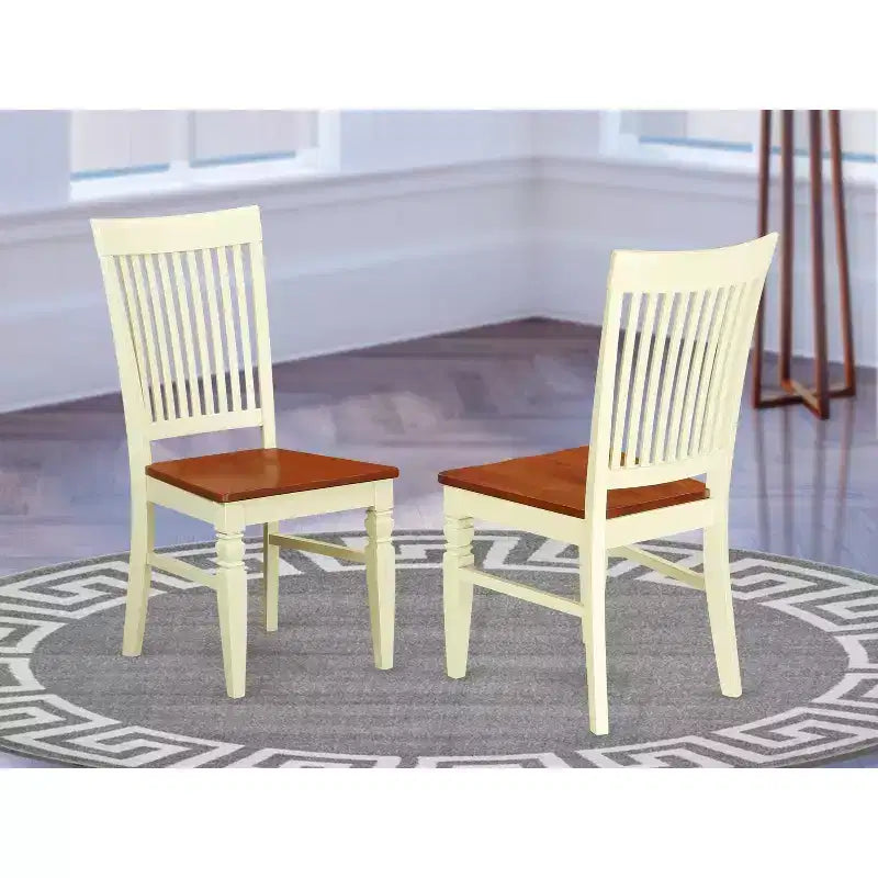 Chaise de salle à manger HomeStock Renaissance Rhapsody en bois avec dossier à lattes