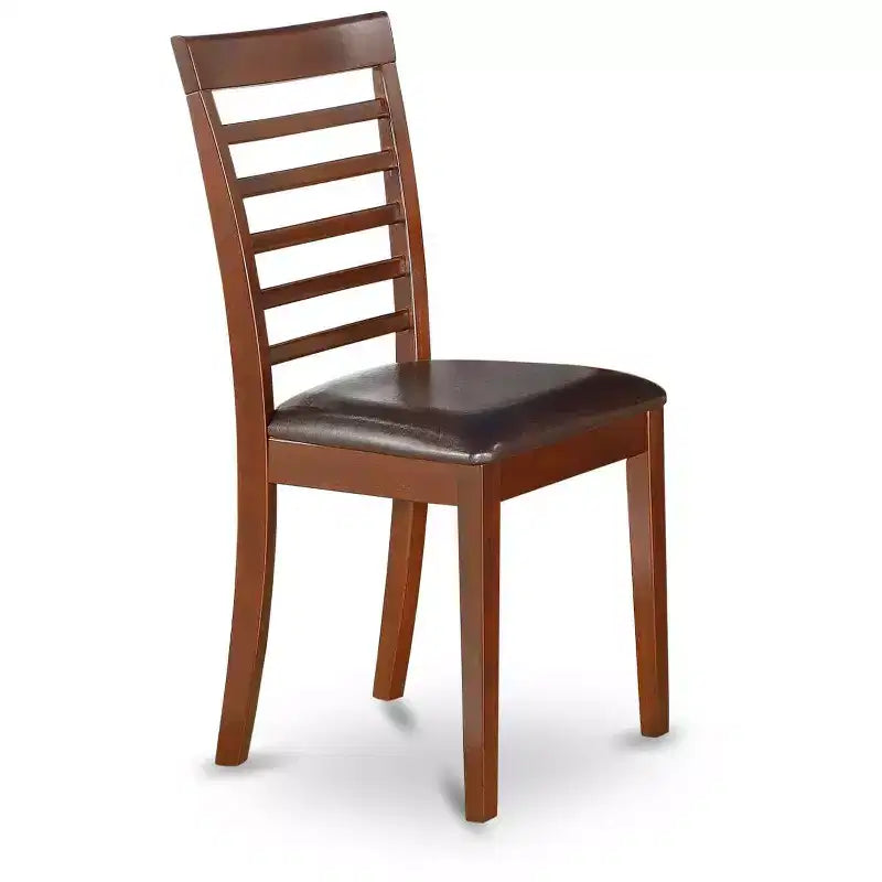 HomeStock Milan Chaises de Salle à Manger Dossier à Barreaux Assise en Bois Brun Selle Lot de 2