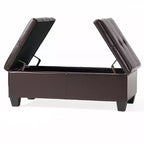 Christopher Knight Home Camilla Ottoman de rangement double en similicuir contemporain