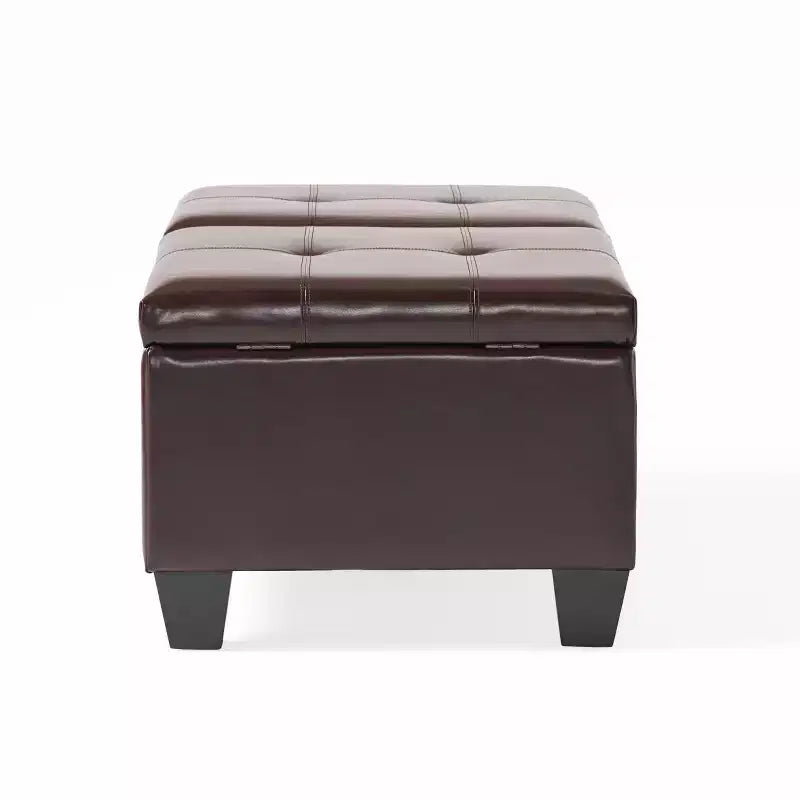 Christopher Knight Home Camilla Ottoman de rangement double en similicuir contemporain