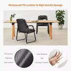 Fauteuil de salle d'attente large et haut en cuir PU avec accoudoirs rembourrés, idéal pour les personnes âgées dans les bureaux, les réceptions et les salles de conférence.
