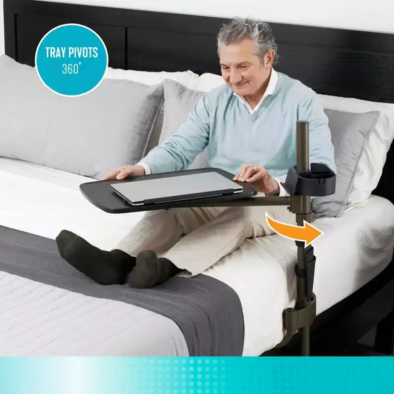Table de lit Signature Life Freedom, grande table de chevet pivotante et bureau pour ordinateur portable, noir