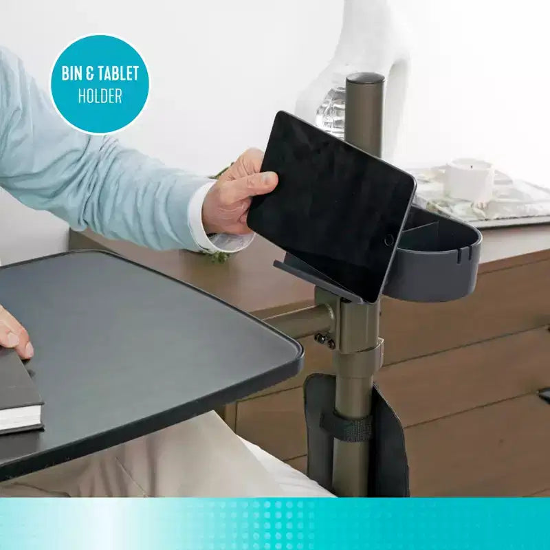 Table de lit Signature Life Freedom, grande table de chevet pivotante et bureau pour ordinateur portable, noir