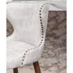 Tabouret de comptoir Roundhill Furniture Nevis de style moderne du milieu du siècle en similicuir touffeté avec garniture cloutée, blanc, ensemble de 2