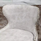 Tabouret de comptoir Roundhill Furniture Nevis de style moderne du milieu du siècle en similicuir touffeté avec garniture cloutée, blanc, ensemble de 2