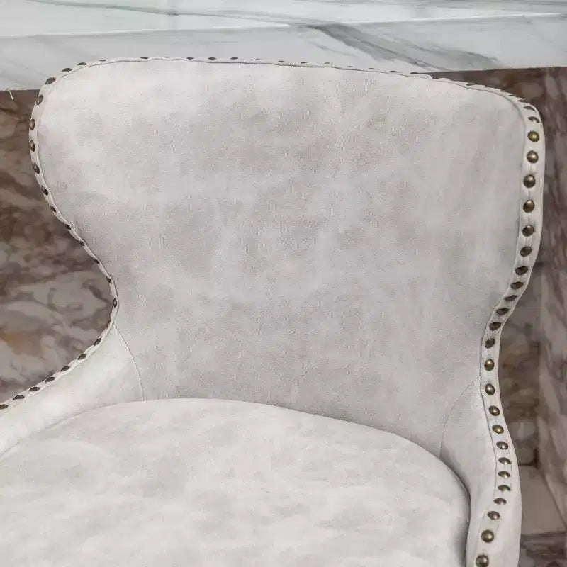 Tabouret de comptoir Roundhill Furniture Nevis de style moderne du milieu du siècle en similicuir touffeté avec garniture cloutée, blanc, ensemble de 2