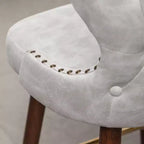 Tabouret de comptoir Roundhill Furniture Nevis de style moderne du milieu du siècle en similicuir touffeté avec garniture cloutée, blanc, ensemble de 2