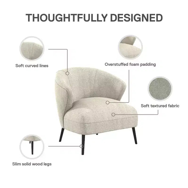 Fauteuil d'appoint rembourré DHP Alice